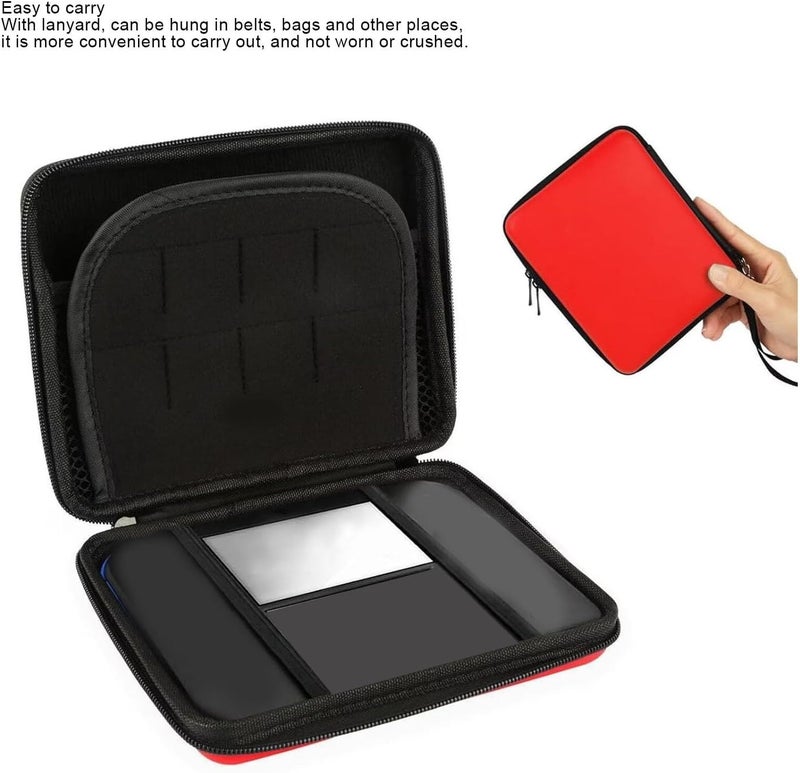 Pomya Protective Hard Shell Travel Carrying Case for 2DS with 8 Game Card Holders, Shockproof Dust Proof, Lightweight Design for Everyday Guard and Travel (Red) - Image 2